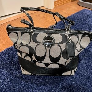 Coach gray and black cloth purse. Great condition.